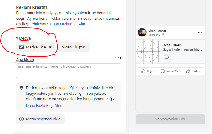 Facebook'ta Reklam Oluşturma