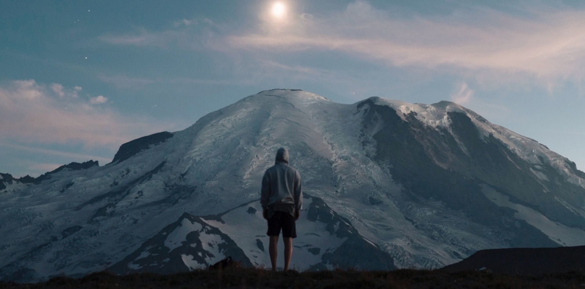 Geniş bir manzaraya bakan, sırtı dönük bir insan