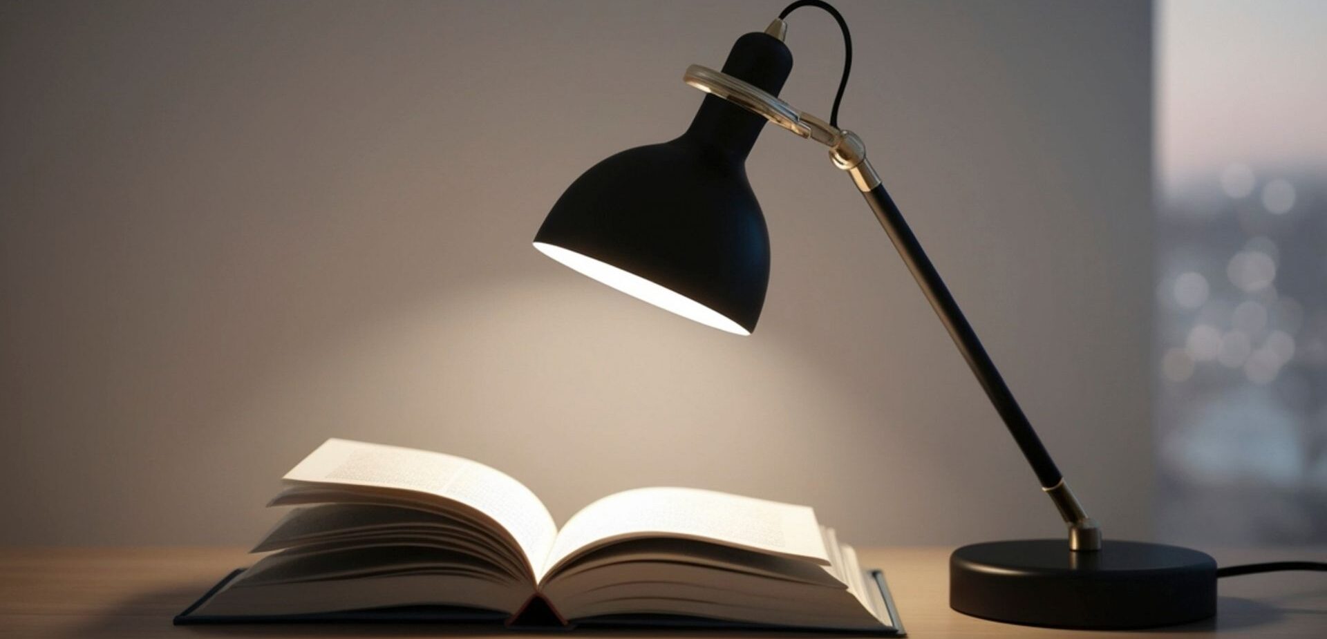 masa lambasıyla aydınlatılmış sade ortam