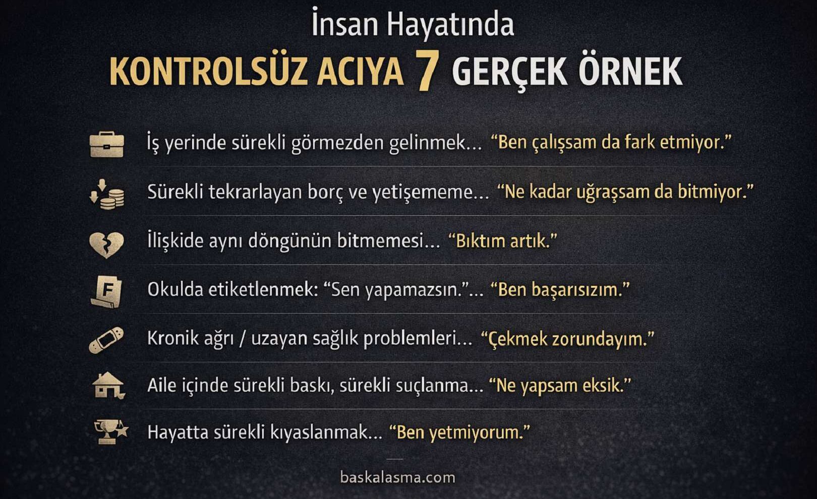 Kontrolsüz acılar 7 gerçek örnek